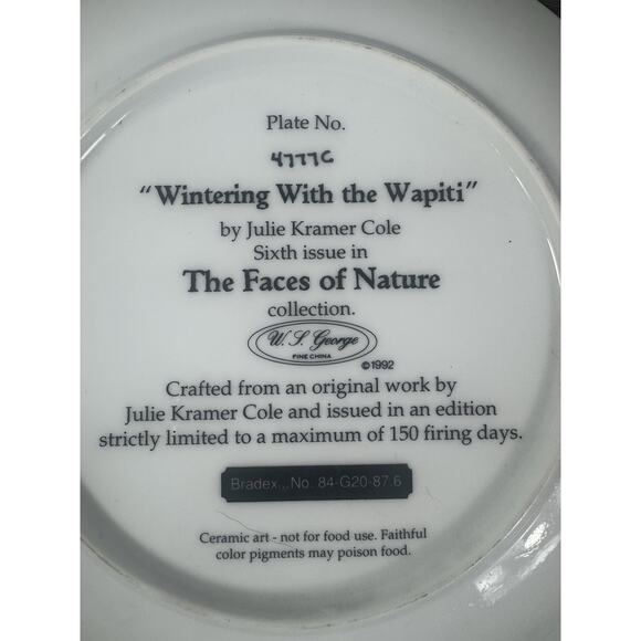 The Faces of Nature Plate Wintering with the Wapiti Julie Kramer Cole 4777C - Picture 3 of 4